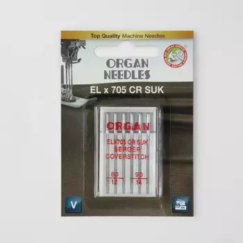 Иглы для распошивальных швейных машин, для высокоэластичных тканей, 10 шт, №80/90, EL 705 CR SUK