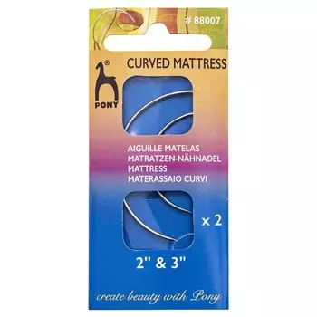 Иглы ремесленные изогнутые для мебельной обивки № 2, 3, 2 шт в уп.