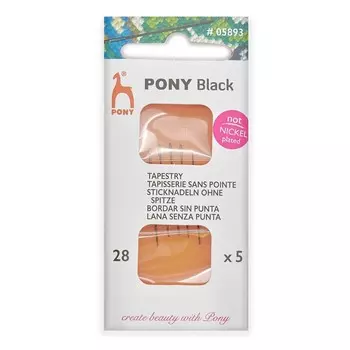 Иглы ручные гобеленовые BLACK Tapestry, №28, 5 шт PONY