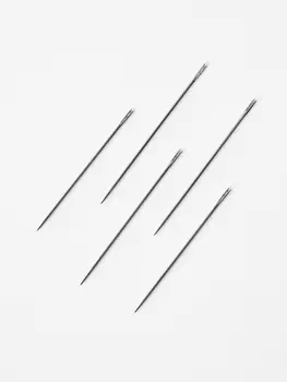Иглы швейные TEIRA, самовдеваемые, d=0.7/0.7/0.8 мм, 3.7-4.2 см, набор 5 шт.