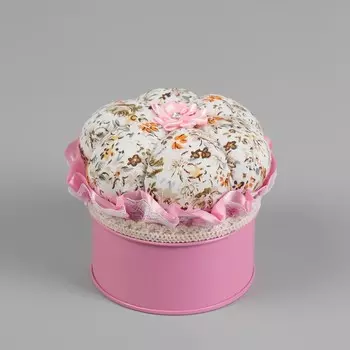 Игольница со шкатулкой для хранения мелочей, 8 7,8 7,8 см, цвет розовый
