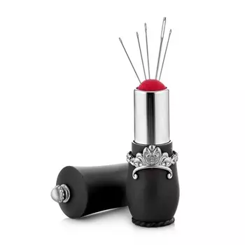 Игольница в футляре с иголками, черная,