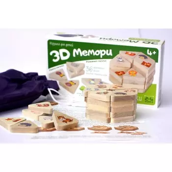Игра деревянная 3D «Мемори. Зверюшки»