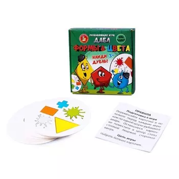 Игра настольная «Дабл. Формы и цвета», 20 карточек