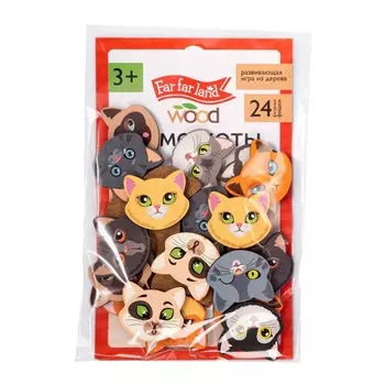 Игра настольная мемо «Коты» Far far land wood (24 фишки в коробке)