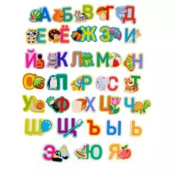 Игра развивающая «Азбука деревянная в картинках» Baby Toys Wood