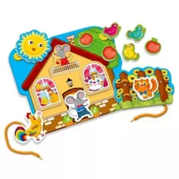 Игра-шнуровка с липучками «Домик друзей»