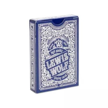 Игральные карты "Lewis &amp; Wolf" для покера, 54 шт. в колоде, синяя рубашка, jumbo index