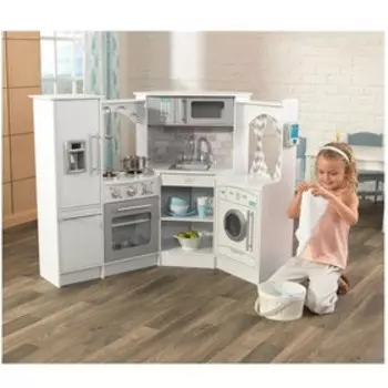 Игровая кухня «Белый-Интерактив», угловая