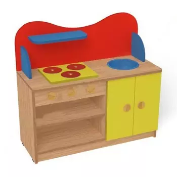 Игровая кухня «Малютка», 850350810 мм, цвет бежевый / красный / жёлтый