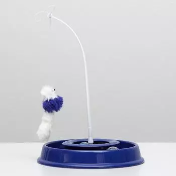 Игровой комплекс для кошек "Весёлая рыбалка", 27,5 х 4,5 см, синий