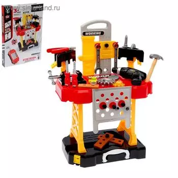 Игровой модуль детский «Мастерская» 3 в 1, верстак с инструментами, 56 элементов