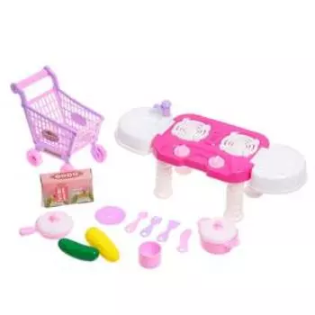 Игровой модуль «Мини-кухня», свет, звук, с тележкой и аксессуарами