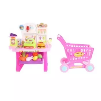 Игровой модуль «Продуктовая лавка» с тележкой, 65 предметов, МИКС
