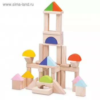 Игровой набор деревянных кубиков Wonderworld, 50 шт