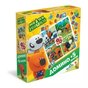 Игровой набор Домино + 5 пазлов МиМиМишки