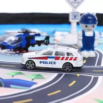 Игровой набор «Полиция» с металлическими машинками и ковриком-сумкой