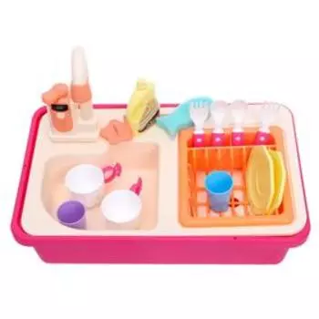 Игровой набор «Раковина» с набором посуды, вода из крана бежит