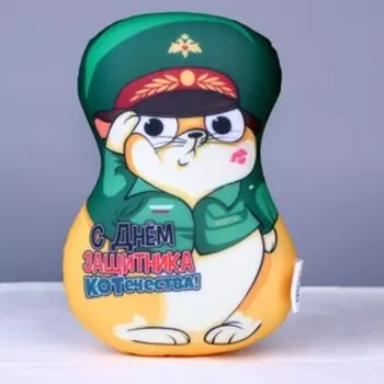 Игрушка антистресс кот «С днем защитника Котечества!»