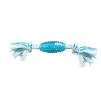 Игрушка CanineClean "Регби с канатом" с ароматом мяты, для собак, 25 см, синтетическая резина 4313