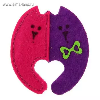Игрушка для кошек "Две кошки" из фетра с кошачьей мятой, 7 х 8,5 см