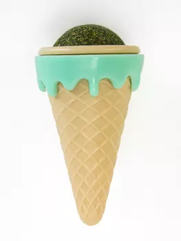 Игрушка для кошек из кошачьей мяты «Мороженное» на основании, 54 см, розовая