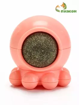 Игрушка для кошек из кошачьей мяты «Осьминог» на основании, 54 см, розовая