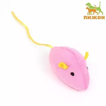 Игрушка для кошек "Мышь с кошачьей мятой", 5 см, розовая