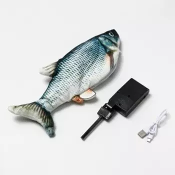 Игрушка для кошек «Подлещик» с двигающимся хвостом и с USB-зарядкой, 28 см