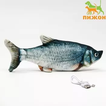 Игрушка для кошек «Подлещик» с двигающимся хвостом и с USB-зарядкой, 28 см