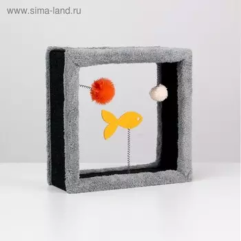 Игрушка для кошек с 3 дразнилками "Куб", микс цветов, 35 х 35 х 15 см