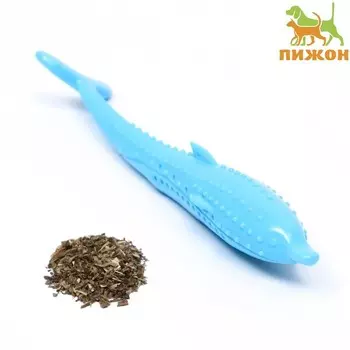 Игрушка для кошек с кошачьей мятой «Дельфин», 17 см, синяя