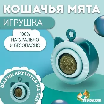 Игрушка для кошек с кошачьей мятой «Вращающийся кот», 6.95.5 см, голубой