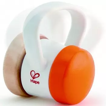 Игрушка для новорождённых Hape «Роллер», 2 в 1, погремушка и каталка на колёсах