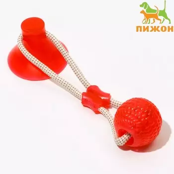 Игрушка для собак "Шар на присоске", 40 см, микс цветов