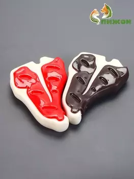 Игрушка для собак «Стейк» Пижон Premium, 10.5 см, TPR+нейлон, микс цветов