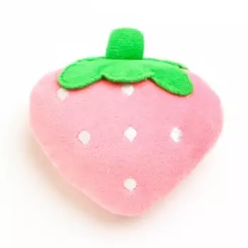 Игрушка для собак "Ягода-клубника", 13 см, розовая