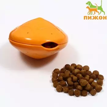 Игрушка для сухого корма большая "НЛО", 9,7 см, оранжевая