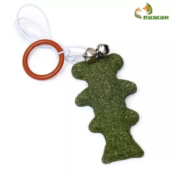 Игрушка - дразнилка для кошек из кошачьей мяты "Рыба-молот", с кольцом на палец, 8.5 см