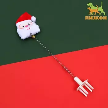 Игрушка-дразнилка для кошек с креплением на когтеточку «Дед мороз»