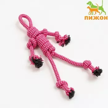 Игрушка канатная "Человечек", до 30 см, 65 г, розовая/белая