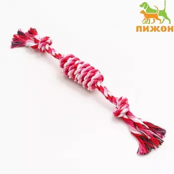 Игрушка канатная "Конфета", до 30 см, до 55 г, розовая/белая/красная