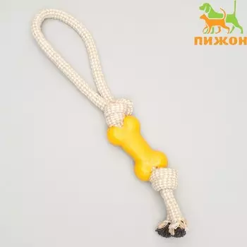 Игрушка канатная с косточкой, 90 г, микс цветов