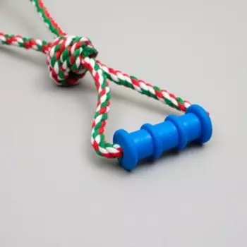 Игрушка канатная с жевательными элементами "Шар с 1 ручкой", до 36 см, разноцветная
