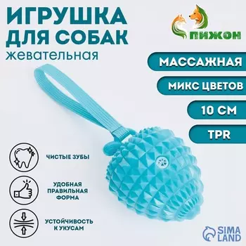 Игрушка массажная пищащая для собак «Клубничка»,10 см, ТПР, микс цветов