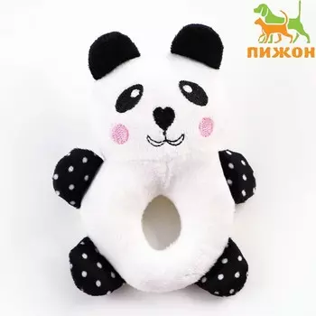 Игрушка пищащая Мягкая для собак пончик с животными «Панда», 17 см
