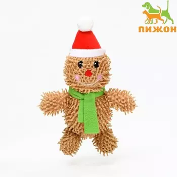 Игрушка мягкая для собак «Снеговик» с пищалкой, 2615 см