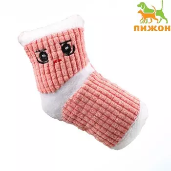 Игрушка мягкая "Носок" с пищалкой, 16 см, розовый
