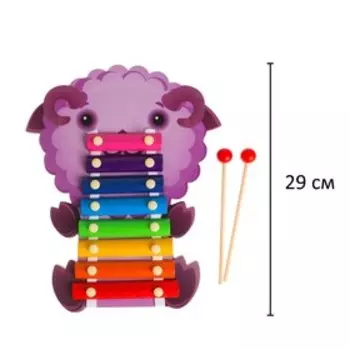 Игрушка музыкальная металлофон «Животные» 18×29×2,3 см, МИКС