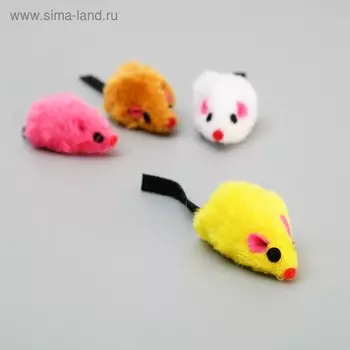 Игрушка "Мышь" для кошек, 5,2 см, в тубе, фасовка по 240 шт., микс цветов